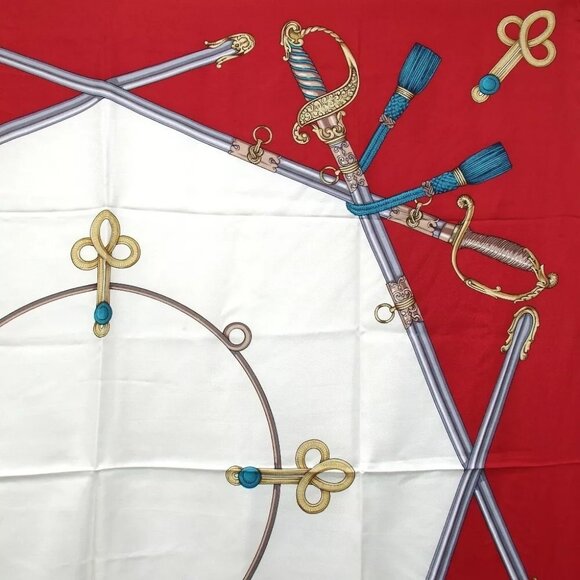 026143AO (S1) Celine Scarf Red Silk - Picture 6 of 12